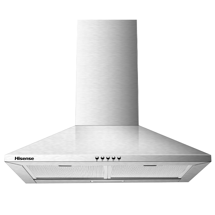 Hisense 60cm HHO60TASS Pyramid Hood, Chimney Cooker Kitchen Extractor Fan - Silver (3YRs WRTY)