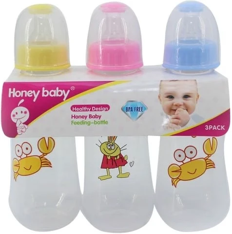 Set of 3 Milk Honey Baby feeding Bottle 280 ml-Multi-Colours