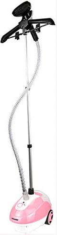 Sonashi Garment Steamer [Pink] SGS-321 - Tank Garment Steamer w/Anti-Slip Foot Wheel, Extendable Aluminum Supporting Pole & Hanger, 1.3 L Water Tank