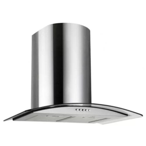 Newmatic 70cm Cooker Chimney Hood H77.7P-1, Curved, Touchscreen Control Panel, Robust Motor, Kitchen Extractor Fan - Silver
