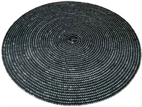 6 Pc Round Decorative Placemats Table Mats- Black &White