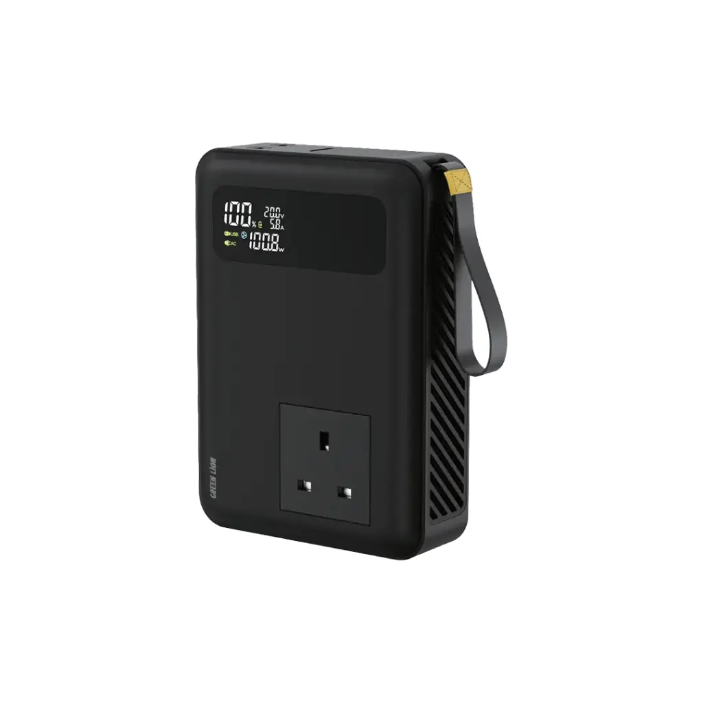 GREEN LION Power Vault 270W 30000mAh Power Bank / PD 100W Fast Charging / Built in Cooling Fan / LED Digital Display / 150W AC Out / 120W DC Out / Built in AC Socket / x1 USB-A & x2 Type-C - Black
