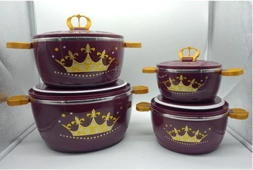4 Pieces Crown Insulated Hot Pot Dishes- Multicolors