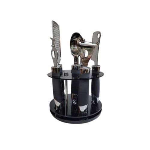 7pcs Kitchen Tools Gadgets Set,Kitchen, Kitchen Barbecue Utensils Set With Holder, Ice Cream Scoop Spoon,Grater,Bottle Opener,Peeler,Knife - Multicolor