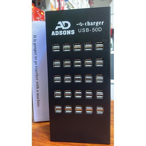 USB Charger, Adson 50 Port Portable USB Charging Station for Multiple Devices, Multiport Desktop USB Fast Charger With Intelligent Protection for Industry Hotel School Shopping malls Multiple Devices 