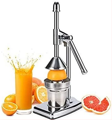 Stainless Steel Manual Lever Fruit Press Orange Citrus Juicer -Silver