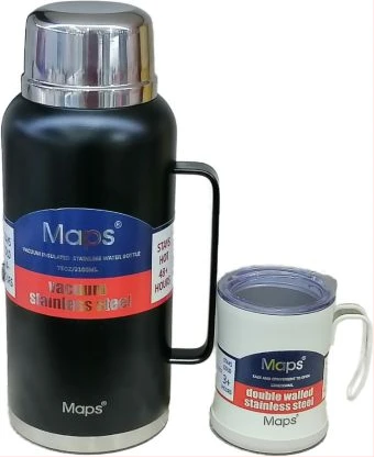 2100ml Vacuum Flask Desk Cup Outdoor Thermos Portable Bottle Gift Set- Blue.