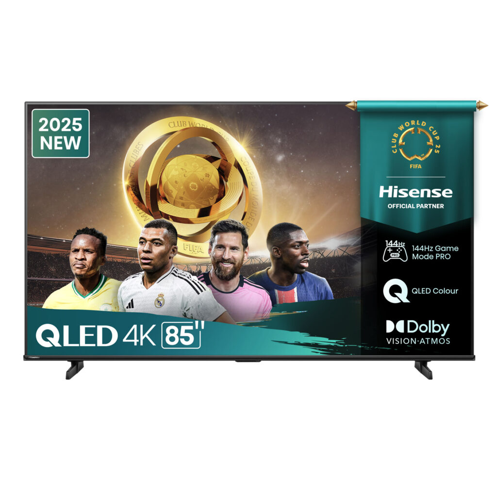 Hisense 85 Inch QLED UHD 4K Smart TV, (2025 Model), Q7 Series 85Q7Q, 144Hz Refresh Rate VRR Game Mode Pro, AI Picture, AI Smooth Motion, Ultra Slim Design, VIDAA, Inbuilt Free To Air Reciever - Black
