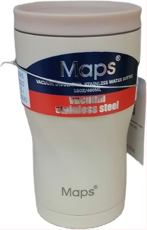 460ML Ceramic Travel Mug, Double Wall Insulated Thermo Coffee Mug with Leakproof Lid, Cream