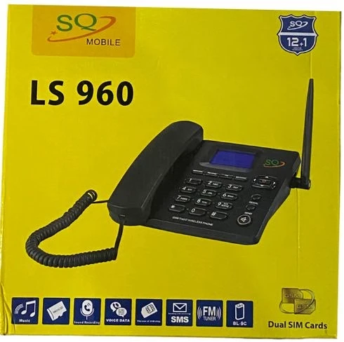 SQ Mobile SQ LS-960 Dual Sim Gsm Wireless Landline Desktop Phone - Black