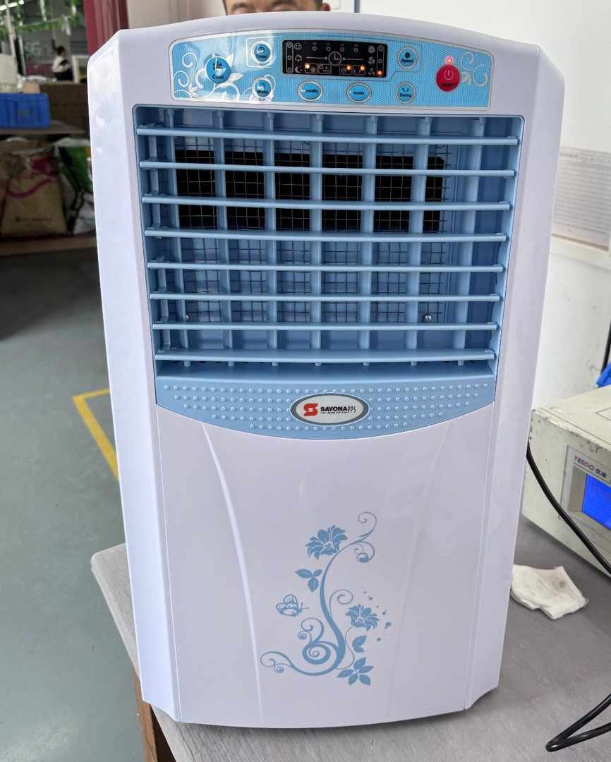 Sayona SAC-204 Portable Air Cooler w/ 7 Liter Water Tank, Air Conditioner, 2 Ice Boxes, Three Wind Speeds, Water Level Indicator, 4 Castor Wheels, Electronic Display, 12 Hour Timer