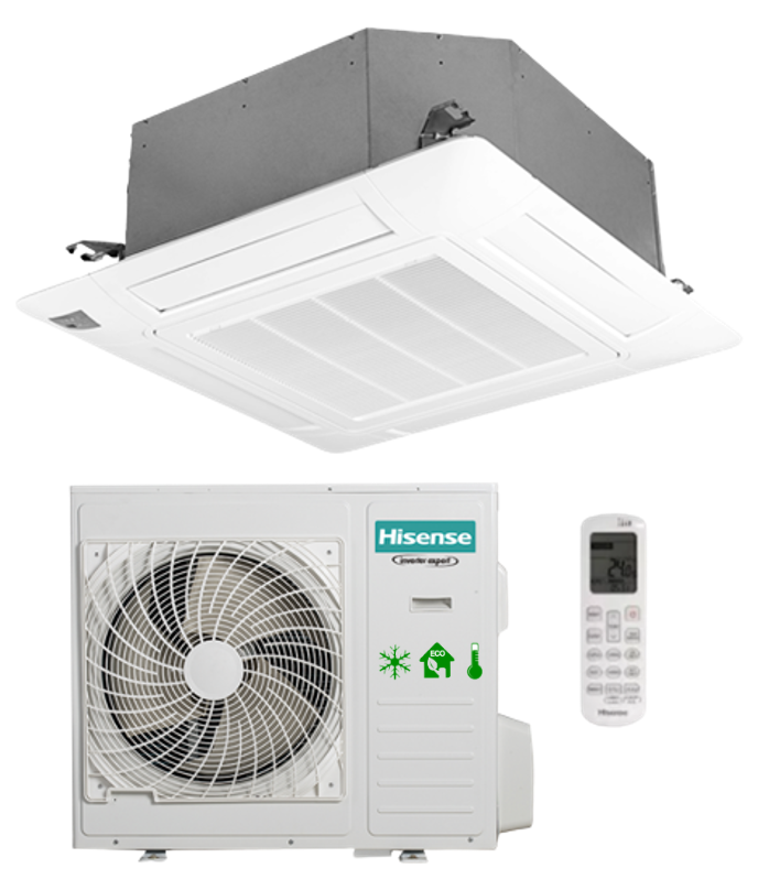 Hisense 12000 BTU Cassette Air Conditioner, Ceiling Air Conditioner  - White (3YR WRTY)