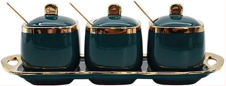 3 Piece Sugar Bowl, Coffee,Tea Canister Storage Containers - Multi-colours