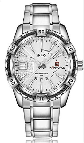 Naviforce New Luxury Brand Waterproof Professional Chain Designer Watch - Silver