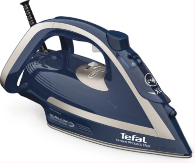 Tefal Smart Protect Plus FV6872M0 Steam Iron, 2800W Durilium Airglide - Dress Blue / Silver Premium