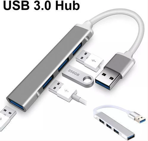 Hub USB HUB 3 0 Adapter 4 Port USB 3.0 High Speed - Gray