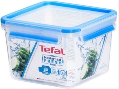 Tefal 1.75 L Square Master Seal Plastic Food Container K3021712 - White, Blue