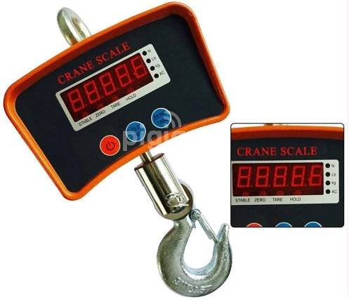 1 Tonne Rechargeable Hanging Crane Weighing Scale - Black