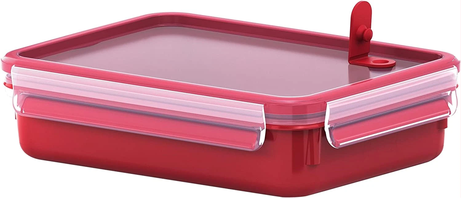 TEFAL MasterSeal Micro Box 1.2 Litre Food Container, Red, Plastic, K3102512
