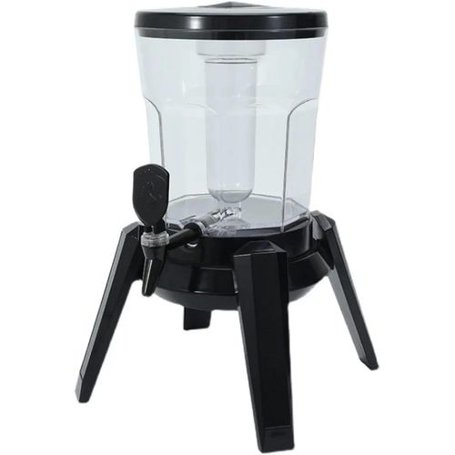 Beer Tower 3L/102oz Beverage Dispenser Distribution Wine Bar Beer Barrel Container with Ice Tube With Faucet Drink Dispenser for Barbecue Dispenser- Multicolor