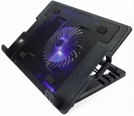 Notebook Laptop Cooling Pad with Stand - Black, Blue Light