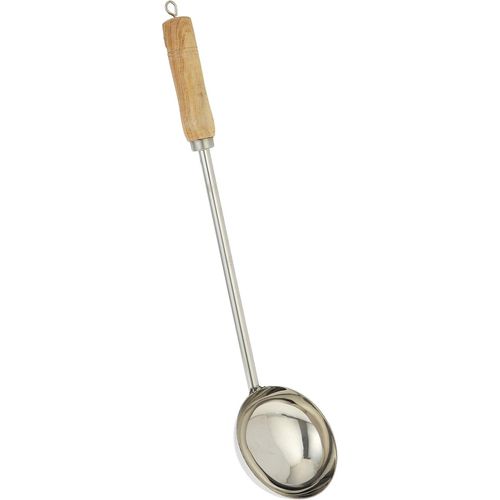 20"Hospitality Chinese Ladle Scoop With Wooden Handle For Hotel,Kitchen, Restaurant Kitchen Curry Server, Soup Server, Milk Laddle, Serving Spoon Tool Set