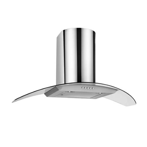 Newmatic 90cm Cooker Chimney Hood H77.9P, Curved, Touchscreen Control Panel, Robust Motor, Kitchen Extractor Fan - Silver
