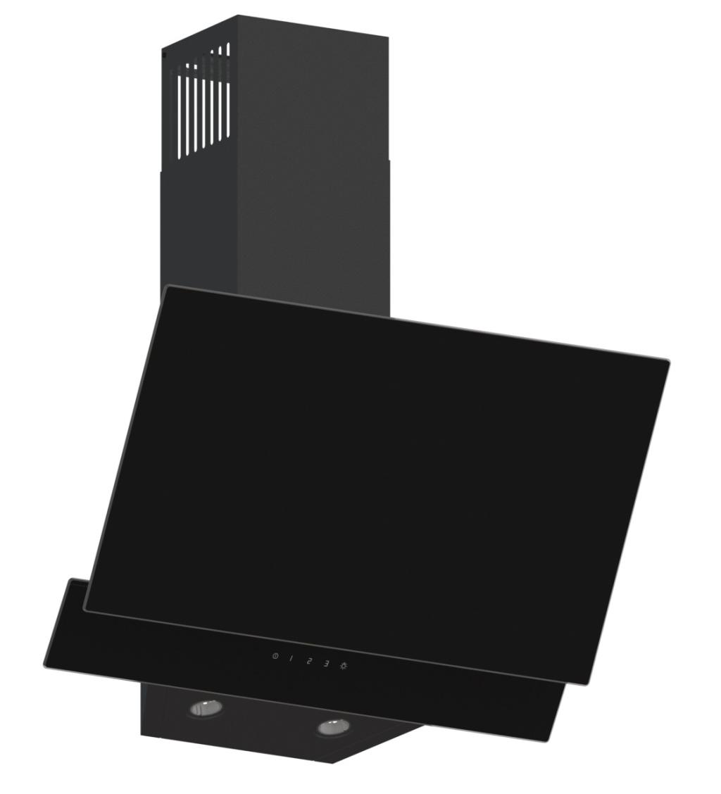 Blueflame 60cm Cooker Chimney Hood, 3 Speed Levels, Kitchen Extractor Fan CH120 - Black