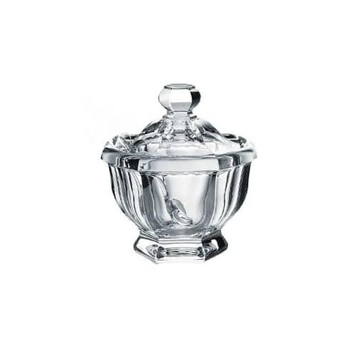 Vintage Baccarat Crystal Lidded Candy Dish Jar in Hexagonal Shape Sugar Bowl Jam Condiment