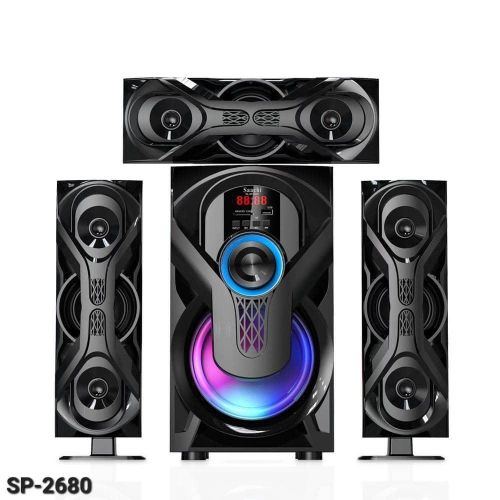 Saachi 3.1CH10000watts AC/DC FM/BT/USB Sub Woofer System, Multi-Speaker Home Theatre - Black