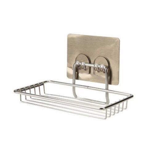 Wall Mounted Kitchen, Bathroom Sponge Soap Dish Holder, Dispenser - Silver