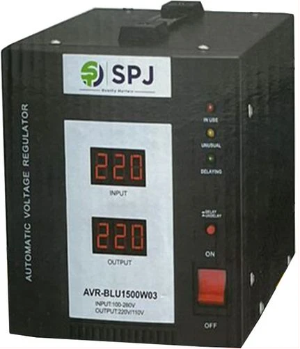 SPJ 3000W Automatic Voltage Regulator AVR-BLU3000W05 - Black