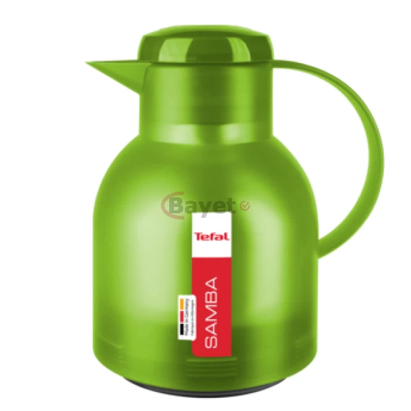 Tefal Samba Jug, Vacuum Flask, 1- Liter, Glass Liner K3036312 – Translucent Green