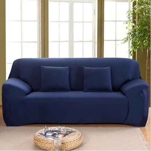 1,2,3 Seater Sofa Slipcover Stretch Elastic Couch Protector Fit Set -Blue