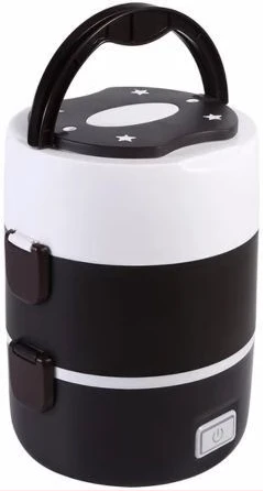 3 Layer 2Litre Portable Electric Food Lunch Box Storage -Coffee Brown