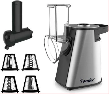 Sonifer Stainless Steel Multifunctional Fruit Vegetable Salad Shredder Slicer Potato Masher Maker Machine- Silver.