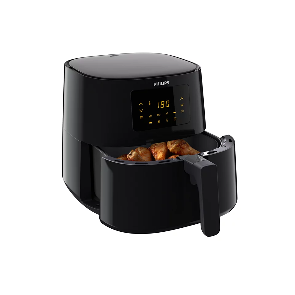Philips Air Fryer 6.2-Litres XL HR9270/91; Digital Display, 7 Cooking Presets, 1.2kg, 2000 Watts - Black