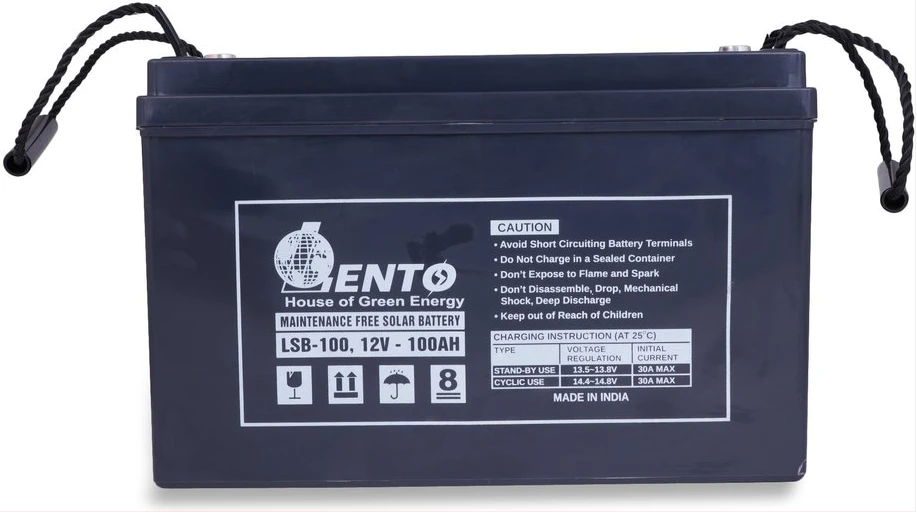 Lento 100AH 12V Solar Battery Sealed Maintenance-free Battery, Made in India