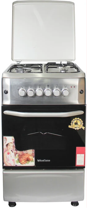BlueFlame Cooker S5031ER-I 50x55cm 3 Gas Burners And 1 Electric Plate With Electric oven, Rotisserie, Oven Lamp, Auto Ignition, Thermostat - Inox