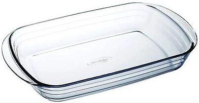 O Cuisine Glass-Rectangular fountain oven boron 35X22X6Cm Baking Dish Pan - Clear.