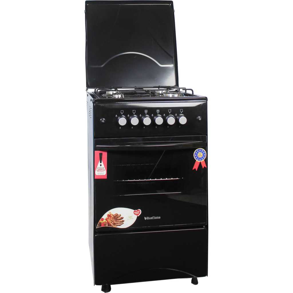 Blueflame Cooker Full Gas C5040G – B 50cm By 50 cm, 4 Gas Burners, Gas Oven, Auto Ignition - Black