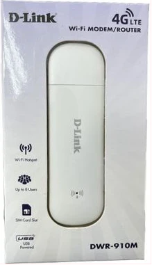 D-Link DWR-910M 4G LTE USB Wi-Fi Modem Wingle - White