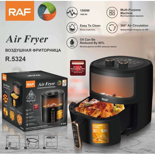 RAF 5.8 Litres Healthy Oil Free Air Fryer - R.5324 – Black
