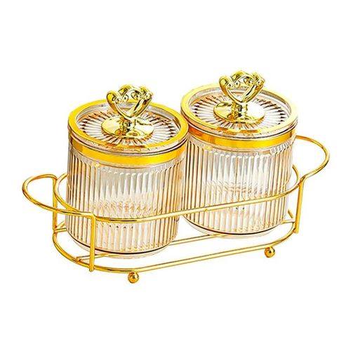 Acrylic Condiment Spice Jars,Condiment Spice Box With Lids and Spoons and Holder,Clear Plastic Condiment Canisters,Seasoning Box 2 Pack,Seasoning Box Set for Kitchen to Storage Salt,Paprika