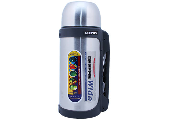 Geepas GSVB4110 1.2L Stainless Steel Vacuum Flask, Silver