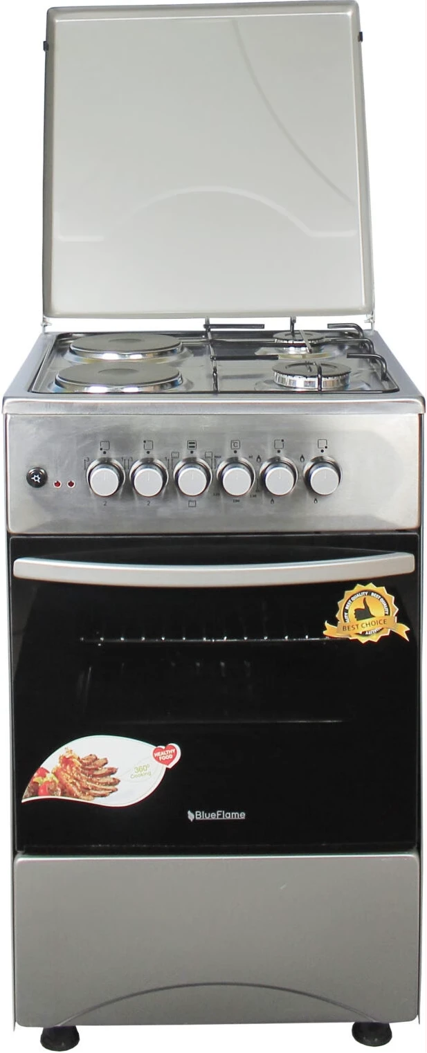 Blueflame Cooker C5022E – I 50x50cm 2gas burners and 2 electric plates, Stainless steel (Inox)