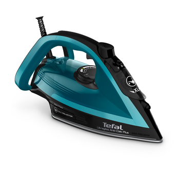 TEFAL Ultraglish Steam Iron, Durilium Airglide, Anti-calc, Anti Drip, 2800 Watts, Blue/Black, FV6832M0