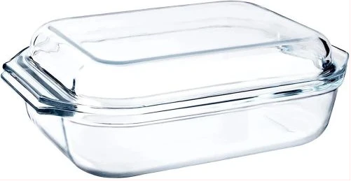 Borcam Rectangular Casserole Dish With Heat Resistant Oven Microwave Safety - Clear