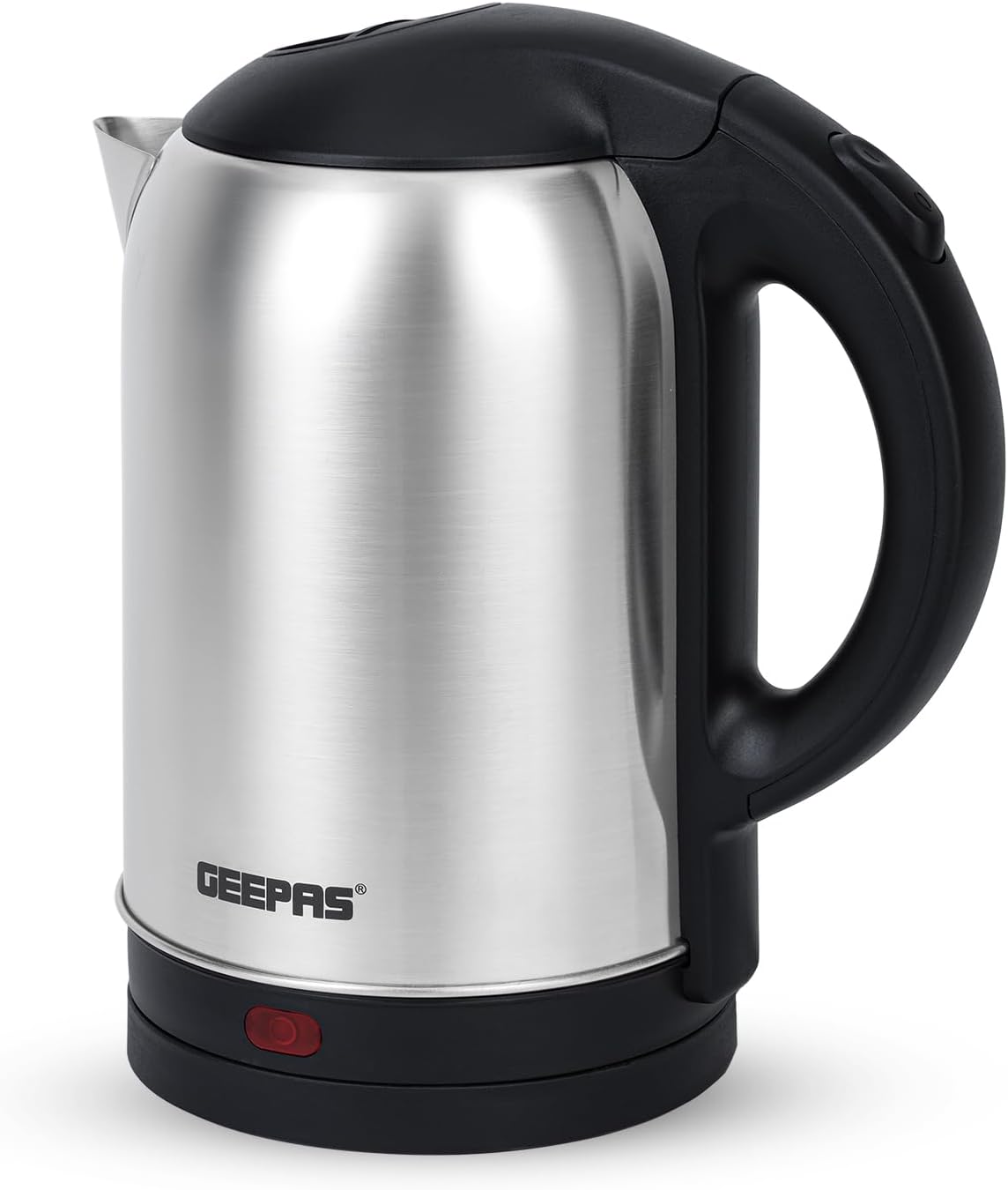 Geepas 2L Stainless Steel Electric Kettle With Auto Shutt off and Boil Dry Protection, 1800 W GK5466 Silver/Black