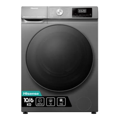 Hisense 10kg Washer And 6kg Dryer Washing Machine WDQY1014EVJM; 1400rpm, A+, - Grey (2YR WRTY)